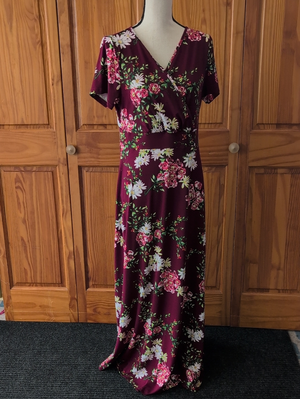 PoseShe Floral Wrap Maxi Dress L           M511